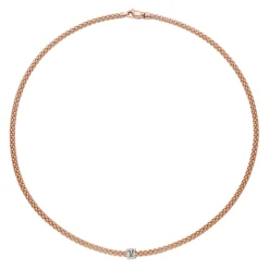 New Collana Fope Collezione Prima in Oro Rosa e Bianco con Diamanti Gioielli Fope