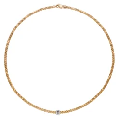 New Collana Fope Collezione Prima in Oro Giallo e Bianco con Diamanti Gioielli Fope