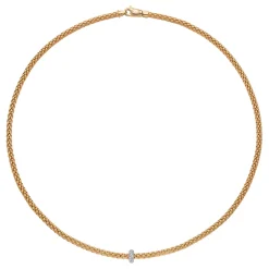 New Collana Fope Collezione Prima in Oro Giallo con Diamanti Gioielli Fope