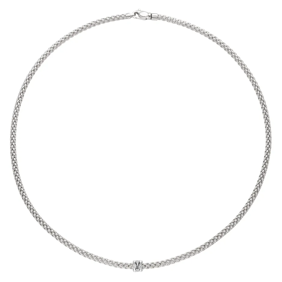 Sale Collana Fope Collezione Prima in Oro Bianco con Diamanti Gioielli Fope