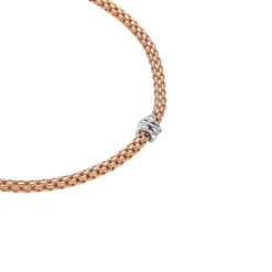 New Collana Fope Collezione Prima in Oro Rosa e Bianco con Diamanti Gioielli Fope