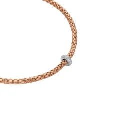 Best Collana Fope Collezione Prima in Oro Rosa e Bianco con Rondella con Diamanti Gioielli Fope