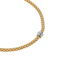 New Collana Fope Collezione Prima in Oro Giallo e Bianco con Diamanti Gioielli Fope