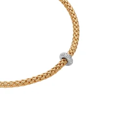 New Collana Fope Collezione Prima in Oro Giallo con Diamanti Gioielli Fope