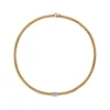 New Collana Fope Collezione Solo in Oro Giallo e Diamanti Gioielli Fope