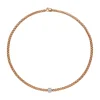 Best Collana Fope Collezione Solo in Oro Rosa con Bariletto in Diamanti Gioielli Fope