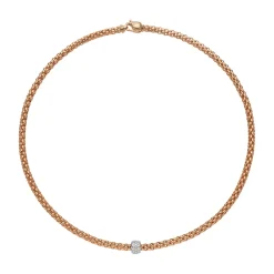 Best Collana Fope Collezione Solo in Oro Rosa con Bariletto in Diamanti Gioielli Fope