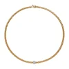 Sale Collana Fope Collezione Solo in Oro Giallo con Bariletto in Diamanti Gioielli Fope