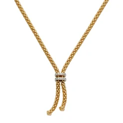 New Collana Fope Collezione Solo in Oro Giallo e Bianco con Diamanti Gioielli Fope