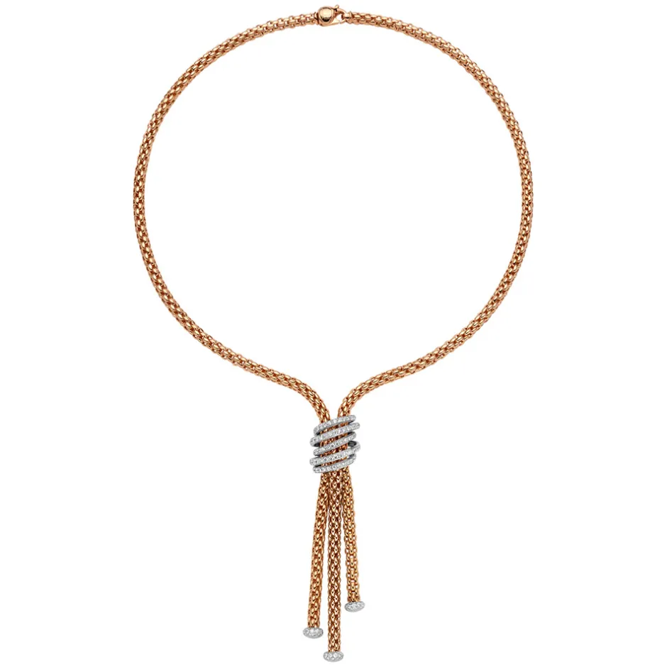 Best Collana Fope Collezione Solo in Oro Bianco e Rosa con Diamanti Gioielli Fope