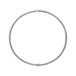Outlet Collana Fope Collezione Solo in Oro Bianco con Diamante Nero Gioielli Fope
