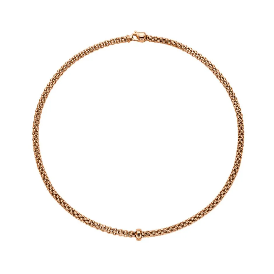 Outlet Collana Fope Collezione Solo in Oro Rosa con Diamante Nero Gioielli Fope