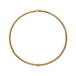 Fashion Collana Fope Collezione Solo in Oro Giallo con Diamante Nero Gioielli Fope
