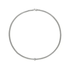 Outlet Collana Fope Collezione Solo in Oro Bianco con Diamante Gioielli Fope