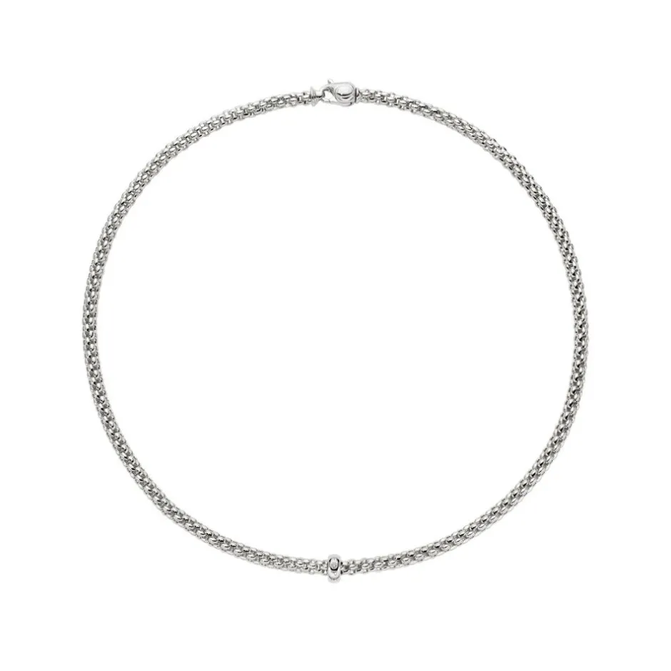Outlet Collana Fope Collezione Solo in Oro Bianco con Diamante Gioielli Fope