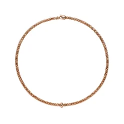New Collana Fope Collezione Solo in Oro Rosa con Diamante Gioielli Fope