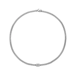 Outlet Collana Fope Collezione Solo in Oro Bianco e Diamanti Gioielli Fope