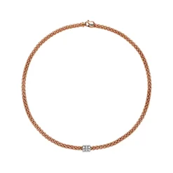 Outlet Collana Fope Collezione Solo in Oro Rosa e Diamanti Gioielli Fope