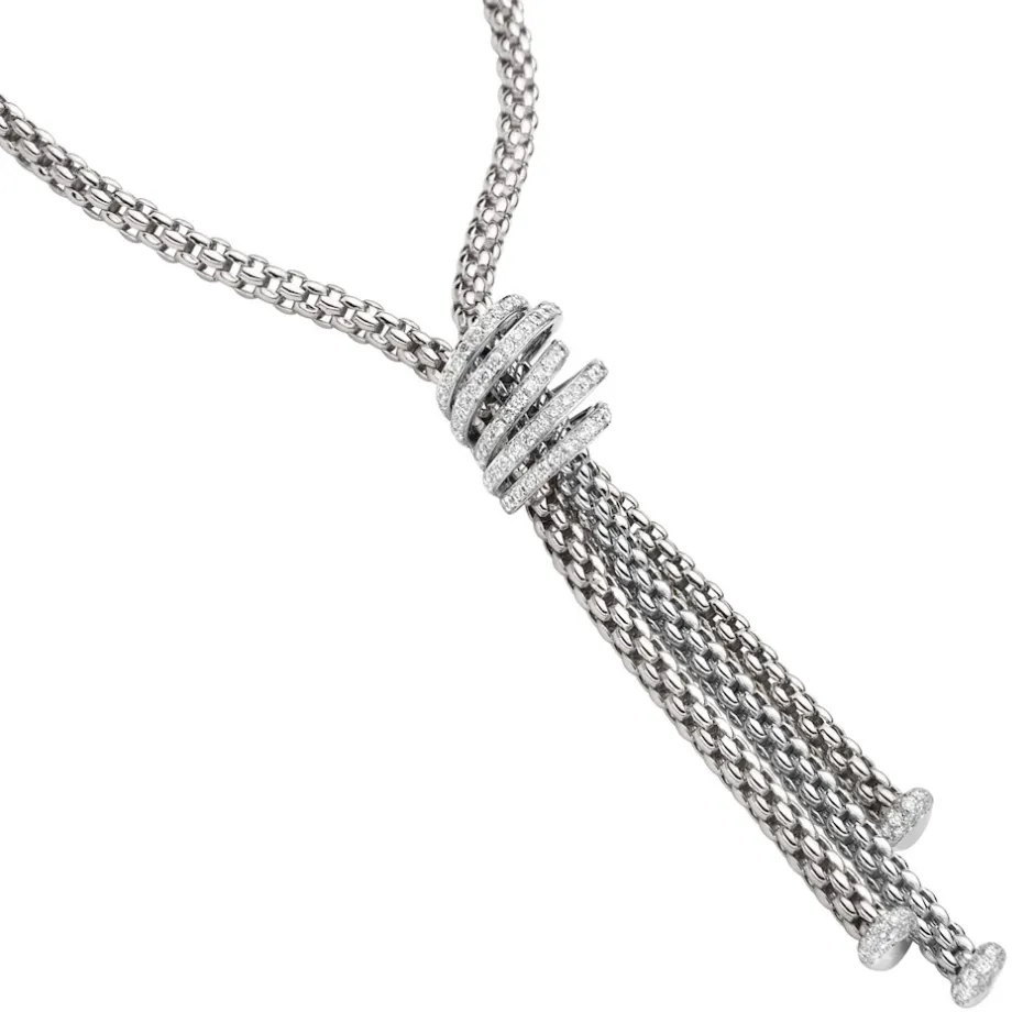 Sale Collana Fope Collezione Solo in Oro Bianco e Diamanti Gioielli Fope