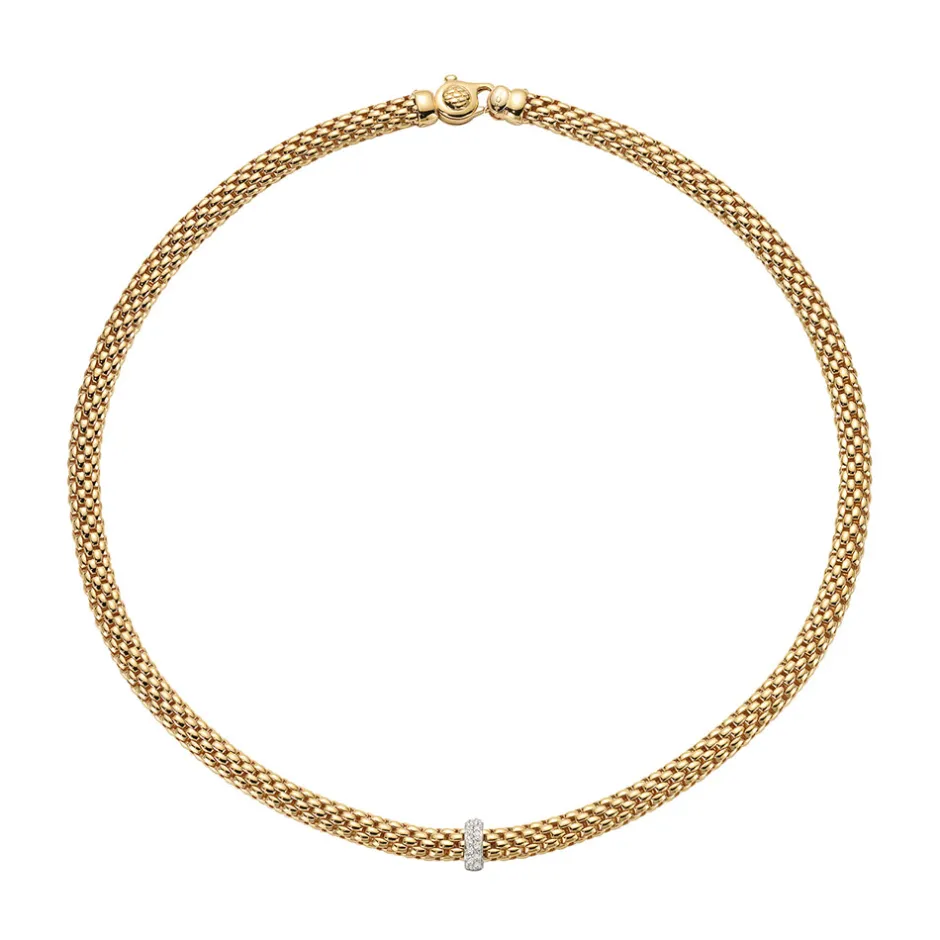Sale Collana Fope Collezione Vendome in Oro Giallo e Bianco e Diamanti. Gioielli Fope