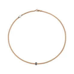 Online Collana Fope Flex It Collezione Eka in Oro Rosa e Diamanti Neri Uomo Gioielli Fope Uomo | Gioielli Fope