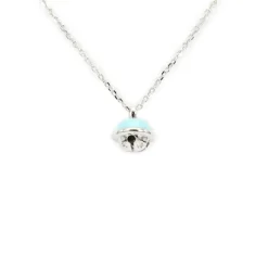 Outlet Collana In Oro Bianco Bibigi Con Sonaglino Azzurro Collane