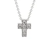 Outlet Collana In Oro Bianco Con Croce in Diamanti Taglio Brillante Le Mie Creazioni | Collane
