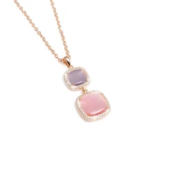 Sale Collana Madi Collezione Laguna Luce con Quarzi Idrotermali Viola e Rosa Gioielli Madi
