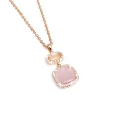 New Collana Madi Collezione Laguna Luce con Quarzi Idrotermali Rosa Gioielli Madi