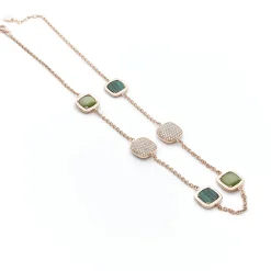 Sale Collana Madi Collezione Safari con Quarzi Idrotermali Verdi e Malachite Gioielli Madi