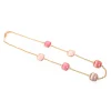 New Collana Madi in Argento Placcato Oro Rosa con Quarzi Rossi Gioielli Madi
