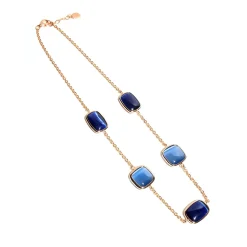 Online Collana Madi Laguna Blu con Quarzi Idrotermali Blu Scuro Gioielli Madi