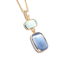 Outlet Collana Madi Laguna Blu con Quarzi Idrotermali Chiari Gioielli Madi