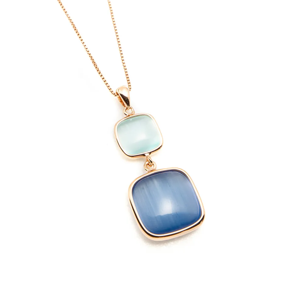 Fashion Collana Madi Laguna Blu con Quarzi Idrotermali Gioielli Madi