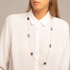 Online Collana Madi Laguna Blu con Otto Pietre Blu Scuro Gioielli Madi