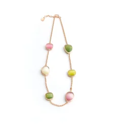 Fashion Collana Madi Laguna Bubble con Sei Quarzi Idrotermali Colorati Gioielli Madi