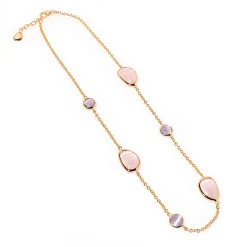 Clearance Collana Madi Laguna Goccia con Quarzi Lilla e Rosa Gioielli Madi