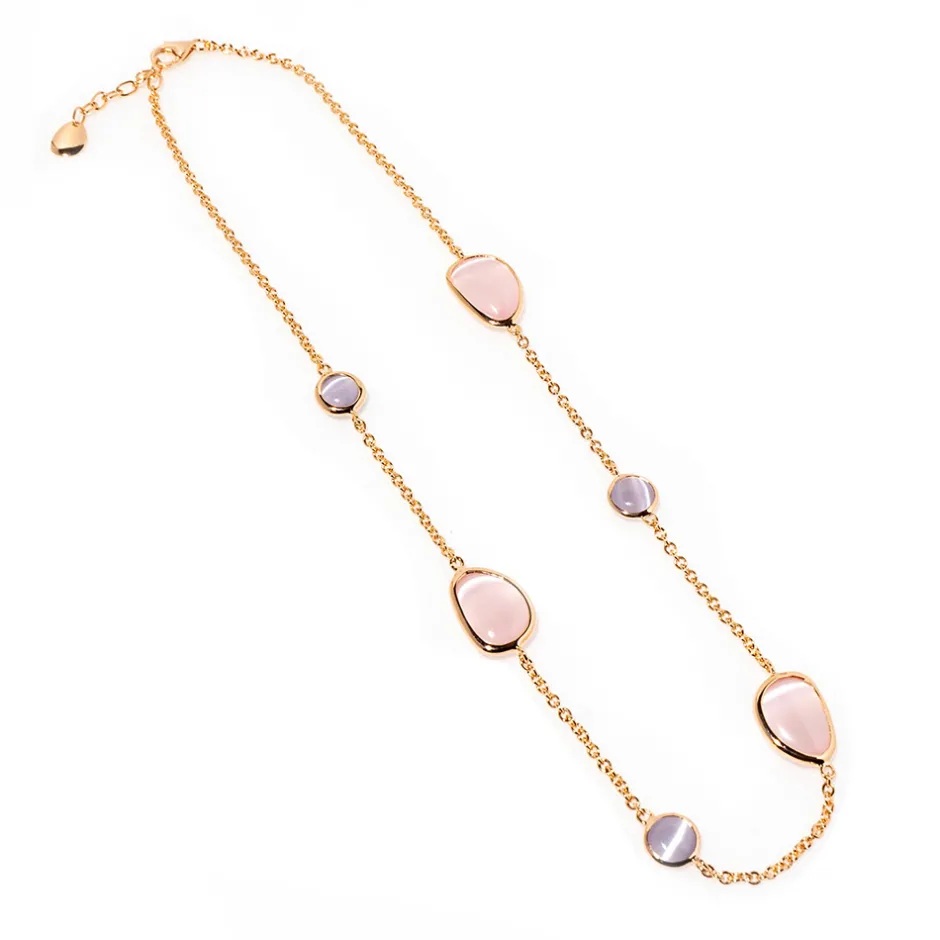 Clearance Collana Madi Laguna Goccia con Quarzi Lilla e Rosa Gioielli Madi