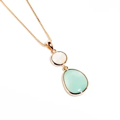 Hot Collana Madi Laguna Goccia Pendenti con Quarzi Idrotermali Tondi Gioielli Madi