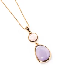 Clearance Collana Madi Laguna Goccia Pendenti con Quarzo Idrotermale Lilla Gioielli Madi