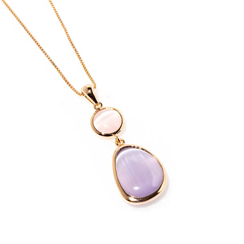 Clearance Collana Madi Laguna Goccia Pendenti con Quarzo Idrotermale Lilla Gioielli Madi