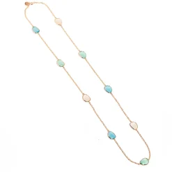 Hot Collana Madi Laguna Goccia con Nove Quarzi Idrotermali Colorati Gioielli Madi