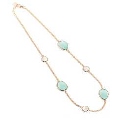 Hot Collana Madi Laguna Goccia con Quarzi Verde Acqua e Ghiaccio Gioielli Madi