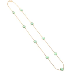 Hot Collana Madi Laguna Mono Lunga con Nove Pietre Verde Acqua Gioielli Madi