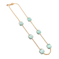 Clearance Collana Madi Laguna Mono con Sei Quarzi Verdi Gioielli Madi