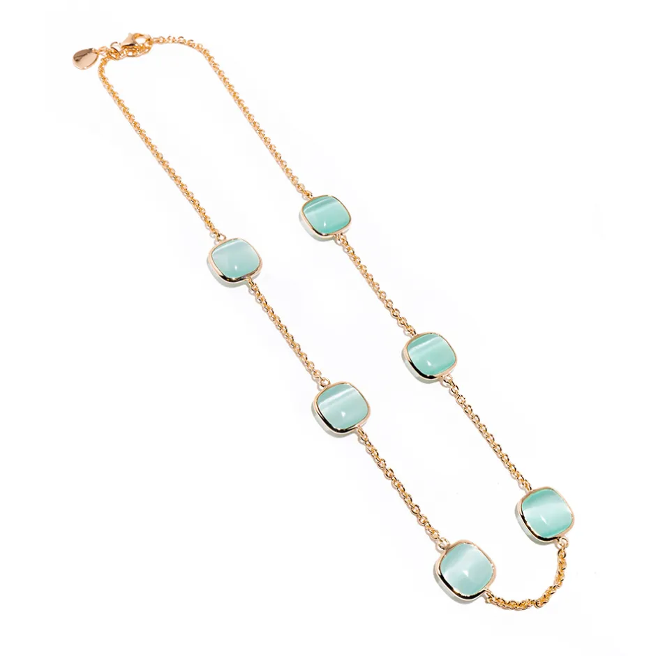 Clearance Collana Madi Laguna Mono con Sei Quarzi Verdi Gioielli Madi