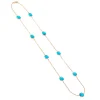 New Collana Madi Laguna Mono Lunga con Nove Pietre Azzurre Gioielli Madi