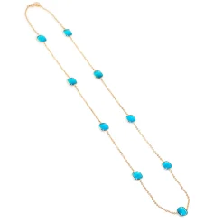 New Collana Madi Laguna Mono Lunga con Nove Pietre Azzurre Gioielli Madi