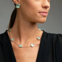 Clearance Collana Madi Laguna Mono con Sei Quarzi Verdi Gioielli Madi
