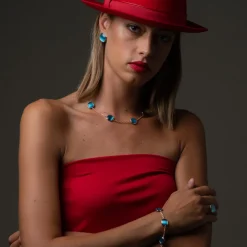 Online Collana Madi Laguna Mono con Sei Quarzi Azzurri Gioielli Madi